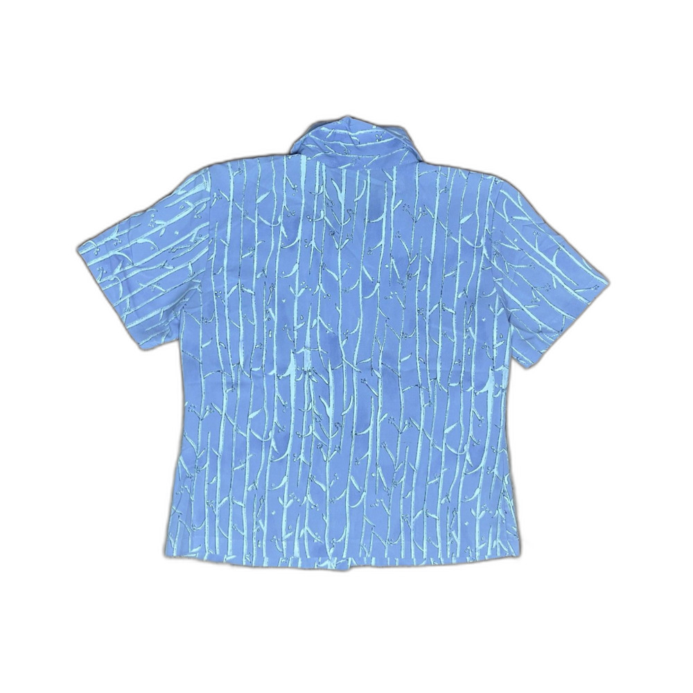 Vintage Salvatore Ferragamo Lilac Tree Print Button Up Shirt Top Women's Size M - Picture 5 of 7